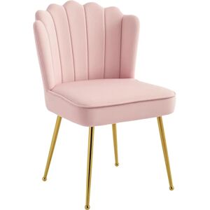 HOMCOM Velvet-Feel Shell Accent Chair - Lounge Furniture HOMCOM Velvet-Feel Shell Accent Chair - Lounge Furniture