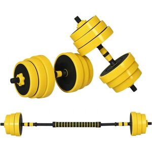 HOMCOM 30KG Barbell & Dumbbell Set Fitness Exercise Home Gym Plate Bar Clamp Rod HOMCOM 30KG Barbell & Dumbbell Set Fitness Exercise Home Gym Plate Bar Clamp Rod