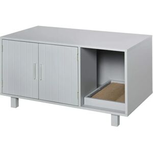 PawHut Grey Cat Litter Box Enclosure & Furniture - Multi-Function PawHut Grey Cat Litter Box Enclosure & Furniture - Multi-Function