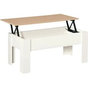 HOMCOM White Lift Top Coffee Table with Storage - Living Room Center HOMCOM White Lift Top Coffee Table with Storage - Living Room Center