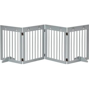 PawHut Pet Gate - 4 Panel Wooden Barrier for Dogs - Grey PawHut Pet Gate - 4 Panel Wooden Barrier for Dogs - Grey