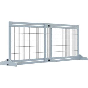 PawHut Adjustable Wooden Pet Gate - Grey - Pet Gate PawHut Adjustable Wooden Pet Gate - Grey - Pet Gate
