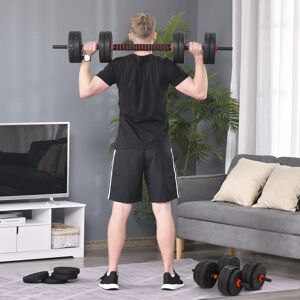 HOMCOM 25kg Adjustable 2 IN 1 Dumbbell Barbell Set - Fitness HOMCOM 25kg Adjustable 2 IN 1 Dumbbell Barbell Set - Fitness