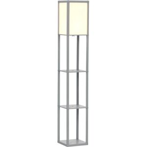 HOMCOM Grey Floor Lamp with Storage Shelf - Adjustable Reading Light HOMCOM Grey Floor Lamp with Storage Shelf - Adjustable Reading Light