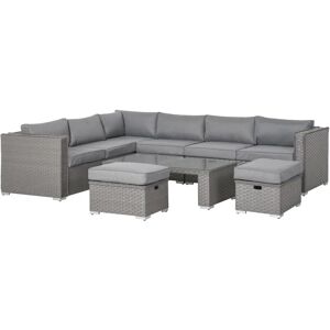 Outsunny 6PC PE Rattan Corner Sofa Set Outdoor Conservatory Furniture - Corner Sofa Set Outsunny 6PC PE Rattan Corner Sofa Set Outdoor Conservatory Furniture - Corner Sofa Set
