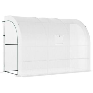 Outsunny Walk-In Tunnel Wall Greenhouse White - Garden Outsunny Walk-In Tunnel Wall Greenhouse White - Garden
