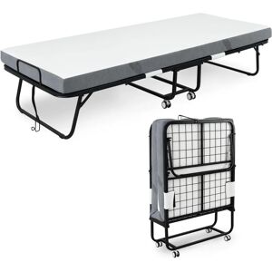 HOMCOM Folding Bed with Mattress - Portable Guest Bed HOMCOM Folding Bed with Mattress - Portable Guest Bed