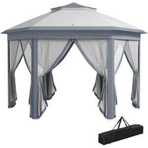 Outsunny Hexagon Gazebo 4x4m Grey Outsunny Hexagon Gazebo 4x4m Grey