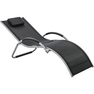 Outsunny Black Ergonomic Sun Lounge Chair - Lounge Chair Outsunny Black Ergonomic Sun Lounge Chair - Lounge Chair