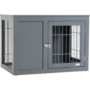 PawHut Furniture-Style Dog Crate Grey - Small & Medium Dogs PawHut Furniture-Style Dog Crate Grey - Small & Medium Dogs