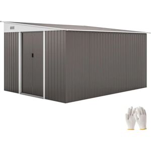Outsunny Steel Garden Storage Shed - 11.3x9.2ft Grey Outsunny Steel Garden Storage Shed - 11.3x9.2ft Grey
