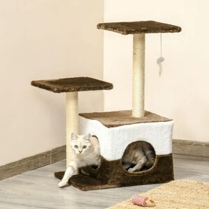 PawHut Cat Tree - Brown - Scratching Posts, House, Perches, Toy Mouse PawHut Cat Tree - Brown - Scratching Posts, House, Perches, Toy Mouse