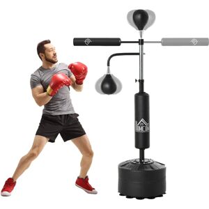 HOMCOM 3-in-1 Boxing Punching Bag - Adjustable, Stable, Black HOMCOM 3-in-1 Boxing Punching Bag - Adjustable, Stable, Black