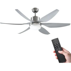 HOMCOM Silver Reversible Ceiling Fan w/ Light - Ceiling Fan HOMCOM Silver Reversible Ceiling Fan w/ Light - Ceiling Fan