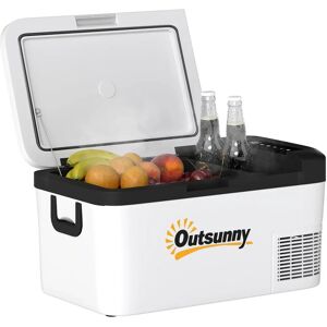 Outsunny 12V Car Refrigerator - Portable Cooler, 18L, with LED Outsunny 12V Car Refrigerator - Portable Cooler, 18L, with LED