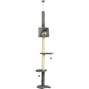 PawHut Cat Tree - Multi-Floor Pet Playhouse - Light Grey PawHut Cat Tree - Multi-Floor Pet Playhouse - Light Grey