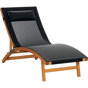 Outsunny Wooden Patio Lounge Chair - Ergonomic Adjustable Outdoor Chaise - Black Outsunny Wooden Patio Lounge Chair - Ergonomic Adjustable Outdoor Chaise - Black