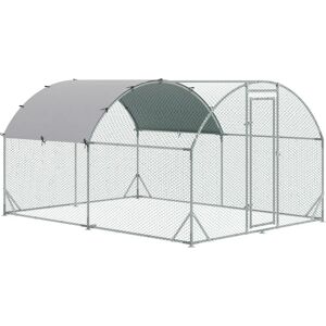 PawHut Galvanised Chicken Coop with Cover - 2.8x3.8x2m PawHut Galvanised Chicken Coop with Cover - 2.8x3.8x2m