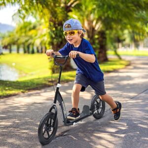 HOMCOM - Push Scooter - Black - 12" EVA Tyres - Push Scooter HOMCOM - Push Scooter - Black - 12" EVA Tyres - Push Scooter