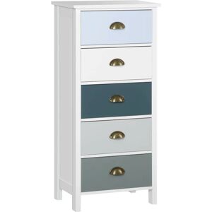 HOMCOM Storage Cabinet - 5 Drawer Dresser - White - Storage HOMCOM Storage Cabinet - 5 Drawer Dresser - White - Storage
