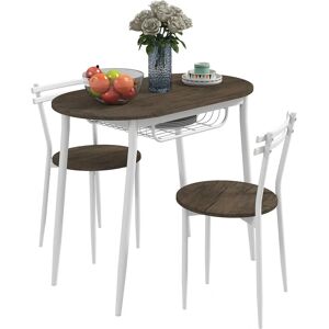 HOMCOM Dining Table Set of 3 - Oval Kitchen Table with 2 Chairs HOMCOM Dining Table Set of 3 - Oval Kitchen Table with 2 Chairs