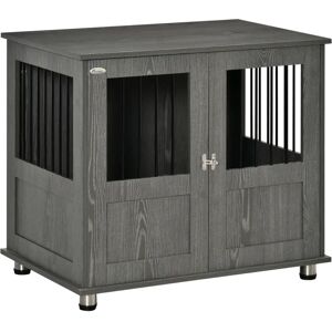 PawHut Grey Dog Cage End Table - Small/Medium Dog PawHut Grey Dog Cage End Table - Small/Medium Dog