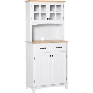 HOMCOM Coastal Kitchen Cupboard Storage Cabinet - White - Kitchen Cabinet HOMCOM Coastal Kitchen Cupboard Storage Cabinet - White - Kitchen Cabinet