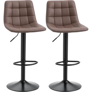 HOMCOM Adjustable Brown Bar Stools Set of 2 - Bar Stool HOMCOM Adjustable Brown Bar Stools Set of 2 - Bar Stool