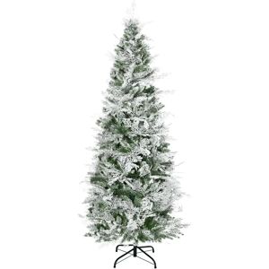 HOMCOM 6 Ft Pencil Snow Flocked Artificial Christmas Tree - Christmas Tree HOMCOM 6 Ft Pencil Snow Flocked Artificial Christmas Tree - Christmas Tree