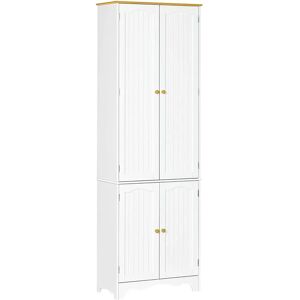 Homcom White 4-Door Kitchen Cupboard - Storage Cabinet & Shelves Homcom White 4-Door Kitchen Cupboard - Storage Cabinet & Shelves