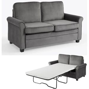 Home Detail Nathan 2 Seater Fabric Pull Out Sofa Bed - Grey Velvet Home Detail Nathan 2 Seater Fabric Pull Out Sofa Bed - Grey Velvet
