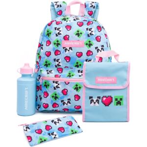 Vanilla Underground Minecraft Mädchen 4-teiliges Rucksack-Set Blau Creeper - Einheitsgröße Vanilla Underground Minecraft Mädchen 4-teiliges Rucksack-Set Blau Creeper - Einheitsgröße