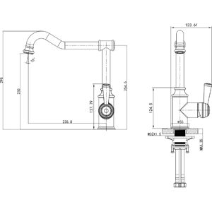 Enza - Evelyn - Brushed Brass - Kitchen Mixer Tap Enza - Evelyn - Brushed Brass - Kitchen Mixer Tap
