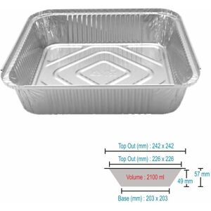 PLG 9"X9"X2" Aluminium Foil Container - Deep Square Tray PLG 9"X9"X2" Aluminium Foil Container - Deep Square Tray