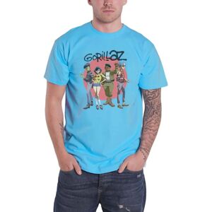 Gorillaz Blå Group Circle Rise T-shirt - Unisex Gorillaz Blå Group Circle Rise T-shirt - Unisex