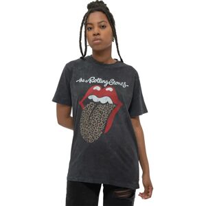 Tričko The Rolling Stones s leopardí jazykem, kyselé praní, černé, Small Tričko The Rolling Stones s leopardí jazykem, kyselé praní, černé, Small
