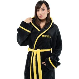 Nirvana Black Unisex Bathrobe - S to XL - Bathrobe Nirvana Black Unisex Bathrobe - S to XL - Bathrobe