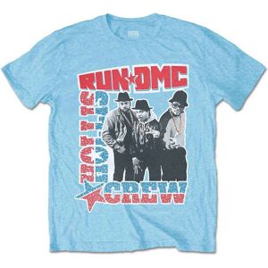 Run DMC Hollis Crew Sky Blue T-Shirt - Band Logo - Official Run DMC Hollis Crew Sky Blue T-Shirt - Band Logo - Official