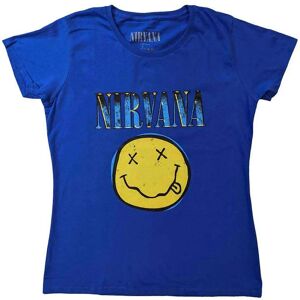 Nirvana Happy Face Blå T-shirt - T-shirt Nirvana Happy Face Blå T-shirt - T-shirt