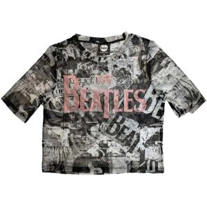 The Beatles Drop T Logo All Over Print Mesh Crop Top - Crop Top The Beatles Drop T Logo All Over Print Mesh Crop Top - Crop Top