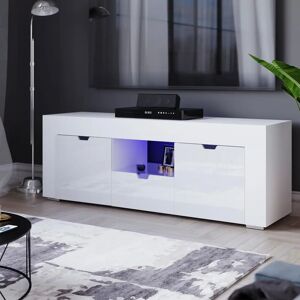 Home Discount Modern White 2 Door 1 Drawer LED TV Unit Cabinet Storage - TV Stand Home Discount Modern White 2 Door 1 Drawer LED TV Unit Cabinet Storage - TV Stand