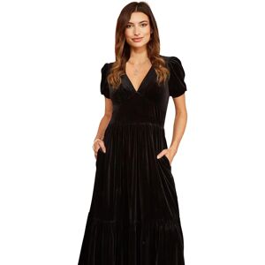 Yumi Black Velvet Midi Dress - Size 10 UK Yumi Black Velvet Midi Dress - Size 10 UK