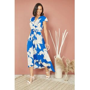 Mela London Blue Blossom Print Wrap Midi Dress - Dress Mela London Blue Blossom Print Wrap Midi Dress - Dress