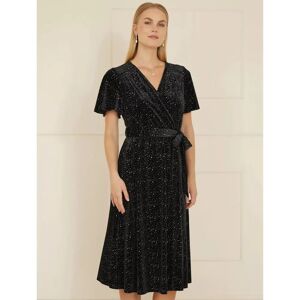 Yumi Black Velvet Sparkle Wrap Dress - Dress Yumi Black Velvet Sparkle Wrap Dress - Dress