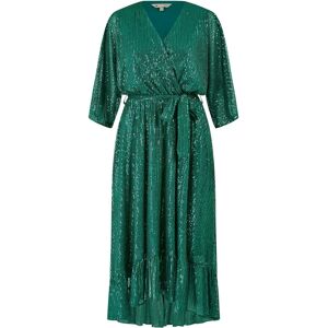 Yumi Green Sequin Kimono Dress - Wrap Midi - Womens Party Wear Yumi Green Sequin Kimono Dress - Wrap Midi - Womens Party Wear