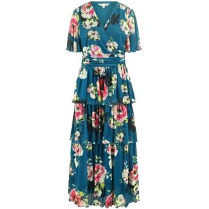 Yumi Model Floral Mesh Tiered Maxi Dress - Max Dress Yumi Model Floral Mesh Tiered Maxi Dress - Max Dress