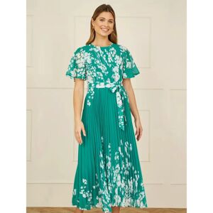 Yumi Mirror Floral Design Pleated Midi Dress - Dress Yumi Mirror Floral Design Pleated Midi Dress - Dress