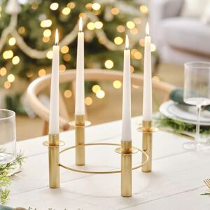 Ginger Ray Gold Christmas Candle Holder - 27.6cm Candle Stick Centerpiece Ginger Ray Gold Christmas Candle Holder - 27.6cm Candle Stick Centerpiece