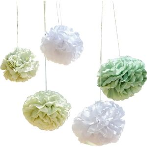 Ginger Ray White and Green Eco-Friendly Tissue Paper Pom Pom Hanging Baby Shower Decoration Ginger Ray White and Green Eco-Friendly Tissue Paper Pom Pom Hanging Baby Shower Decoration