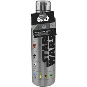 Paladone Star Wars Metal Water Bottle - 500ml - Stainless Steel, Screw Top - Official Paladone Star Wars Metal Water Bottle - 500ml - Stainless Steel, Screw Top - Official